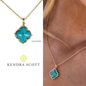 Kendra Scott Mallory Pendant Necklace in Variegated Turquoise Magnesite NWT